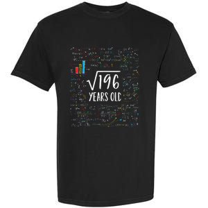 Square Root Of 196 14th Birthday 14 Year Old Gifts Math Bday Garment-Dyed Heavyweight T-Shirt