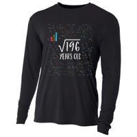 Square Root Of 196 14th Birthday 14 Year Old Gifts Math Bday Cooling Performance Long Sleeve Crew