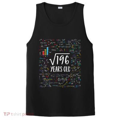 Square Root Of 196 14th Birthday 14 Year Old Gifts Math Bday PosiCharge Competitor Tank