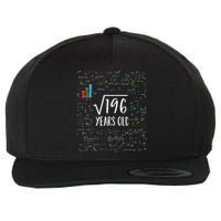 Square Root Of 196 14th Birthday 14 Year Old Gifts Math Bday Wool Snapback Cap