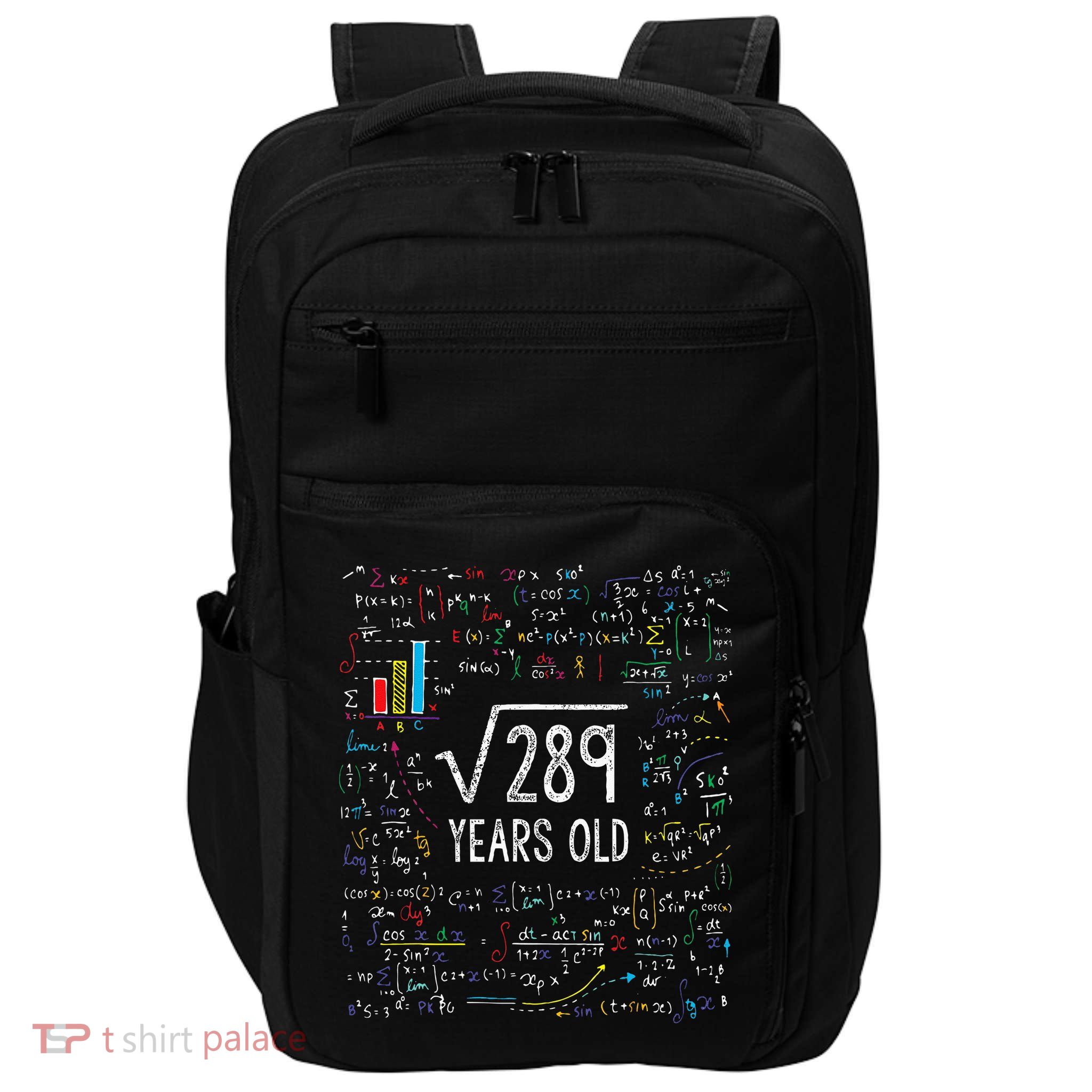 Square Root Of 289 17th Birthday 17 Year Old Gifts Math Bday Impact Tech Backpack