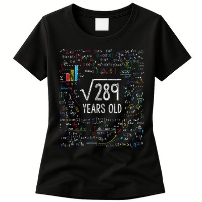 Square Root Of 289 17th Birthday 17 Year Old Gifts Math Bday Womens T-Shirt
