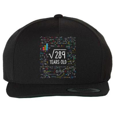 Square Root Of 289 17th Birthday 17 Year Old Gifts Math Bday Wool Snapback Cap