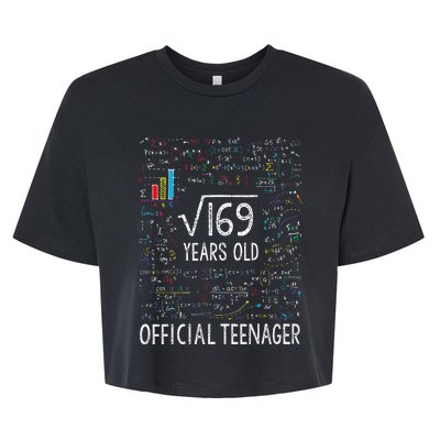 Square Root Of 169 13 Years Old Nager Birthday Bella+Canvas Jersey Crop Tee