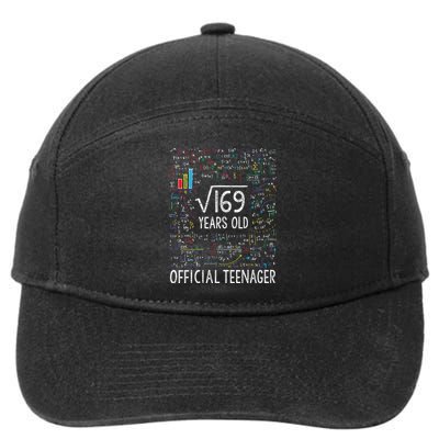 Square Root Of 169 13 Years Old Nager Birthday 7-Panel Snapback Hat