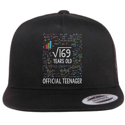 Square Root Of 169 13 Years Old Nager Birthday Flatbill Hat
