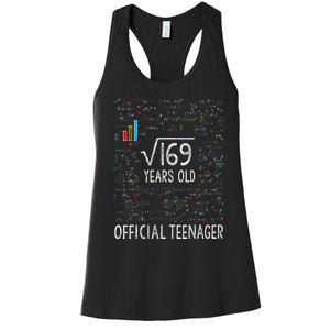 Square Root Of 169 13 Years Old Nager Birthday Women's Racerback Tank