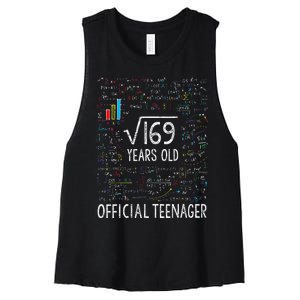 Square Root Of 169 13 Years Old Nager Birthday Women's Racerback Cropped Tank