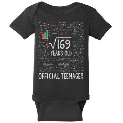 Square Root Of 169 13 Years Old Nager Birthday Baby Bodysuit