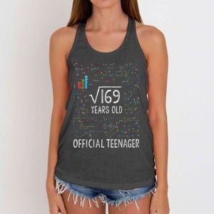 Square Root Of 169 13 Years Old Nager Birthday Women's Knotted Racerback Tank