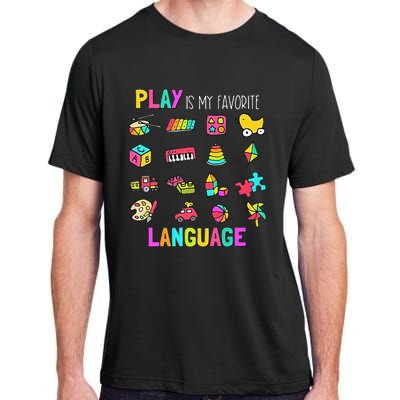 Speech Rapy Play Is My Favorite Language Slp Rapist Adult ChromaSoft Performance T-Shirt