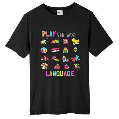 Speech Rapy Play Is My Favorite Language Slp Rapist Tall Fusion ChromaSoft Performance T-Shirt