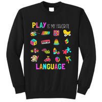 Speech Rapy Play Is My Favorite Language Slp Rapist Tall Sweatshirt