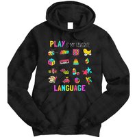 Speech Rapy Play Is My Favorite Language Slp Rapist Tie Dye Hoodie