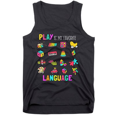 Speech Rapy Play Is My Favorite Language Slp Rapist Tank Top