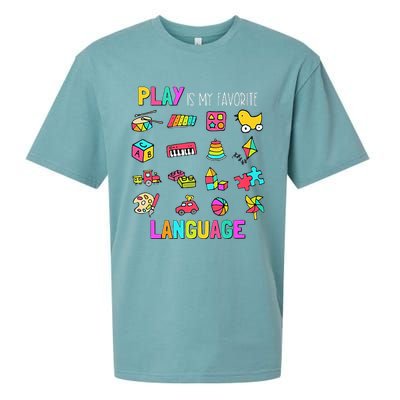 Speech Rapy Play Is My Favorite Language Slp Rapist Sueded Cloud Jersey T-Shirt