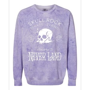 Skull Rock Pirate Island Never Land Colorblast Crewneck Sweatshirt