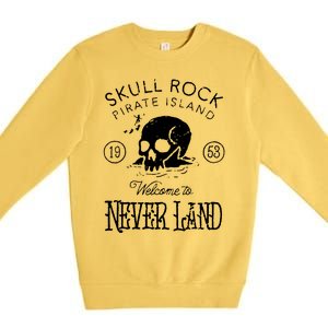 Skull Rock Pirate Island Never Land Premium Crewneck Sweatshirt