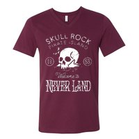 Skull Rock Pirate Island Never Land V-Neck T-Shirt