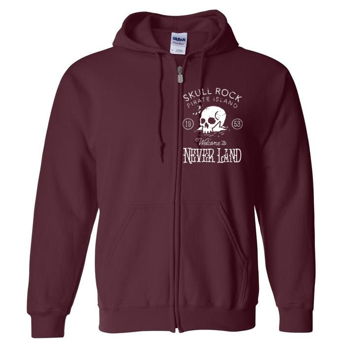 Skull Rock Pirate Island Never Land Full Zip Hoodie