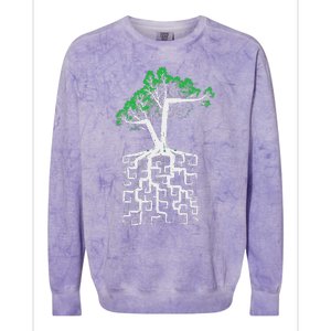 Square Root Pun With A Tree And Math Colorblast Crewneck Sweatshirt