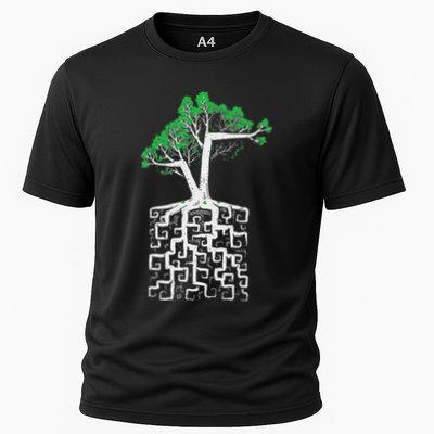Square Root Pun With A Tree And Math Cooling Performance Crew T-Shirt