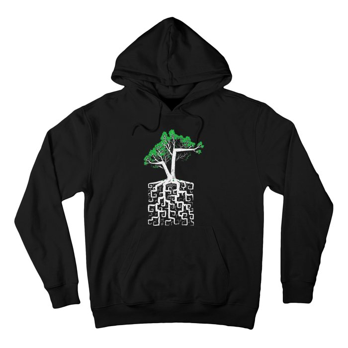 Square Root Pun With A Tree And Math Hoodie