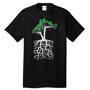 Square Root Pun With A Tree And Math Tall T-Shirt