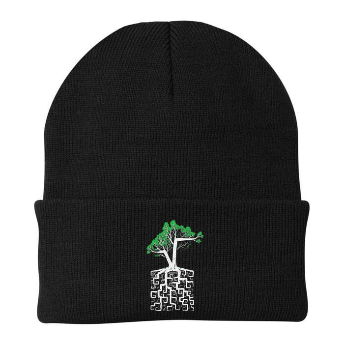 Square Root Pun With A Tree And Math Knit Cap Winter Beanie