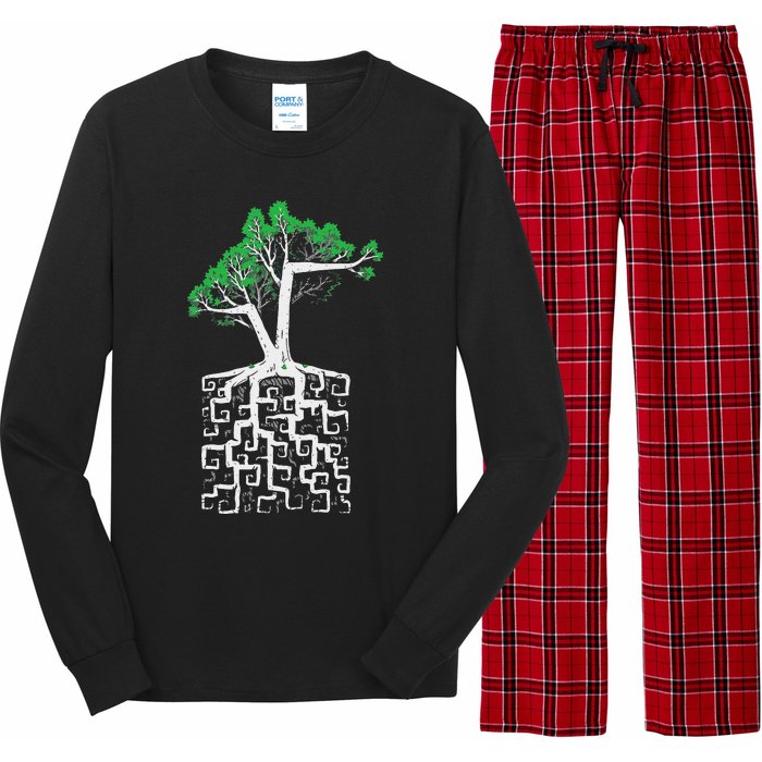 Square Root Pun With A Tree And Math Long Sleeve Pajama Set