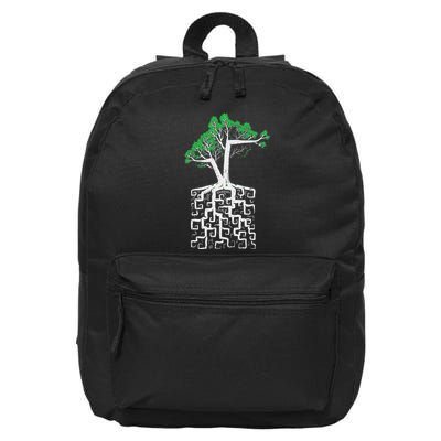 Square Root Pun With A Tree And Math 16 in Basic Backpack