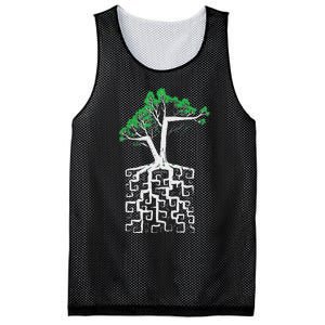 Square Root Pun With A Tree And Math Mesh Reversible Basketball Jersey Tank