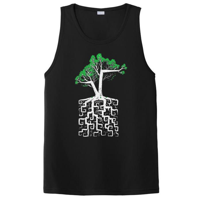 Square Root Pun With A Tree And Math PosiCharge Competitor Tank