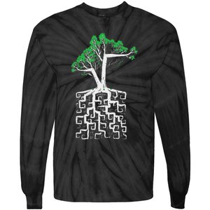 Square Root Pun With A Tree And Math Tie-Dye Long Sleeve Shirt