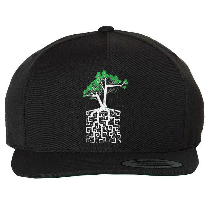 Square Root Pun With A Tree And Math Wool Snapback Cap