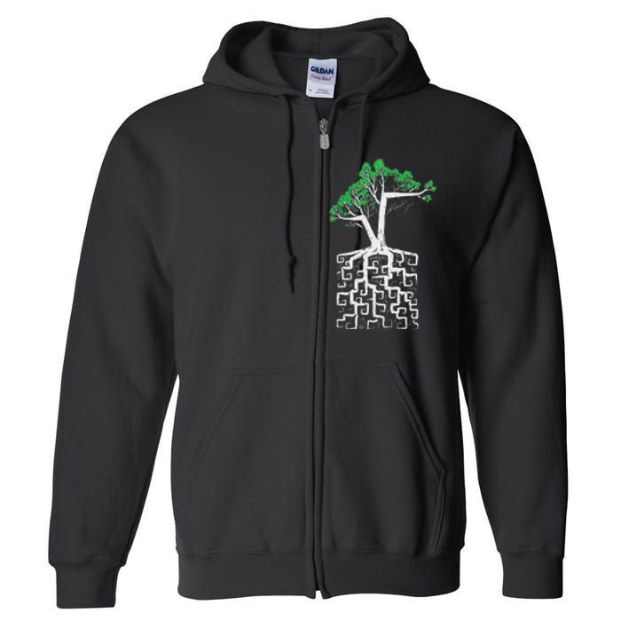 Square Root Pun With A Tree And Math Full Zip Hoodie