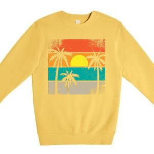 Summer Retro Palm Trees Tropical Premium Crewneck Sweatshirt