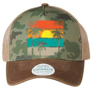 Summer Retro Palm Trees Tropical Legacy Tie Dye Trucker Hat