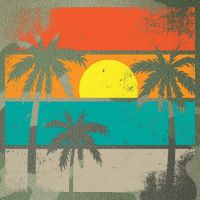 Summer Retro Palm Trees Tropical Legacy Tie Dye Trucker Hat