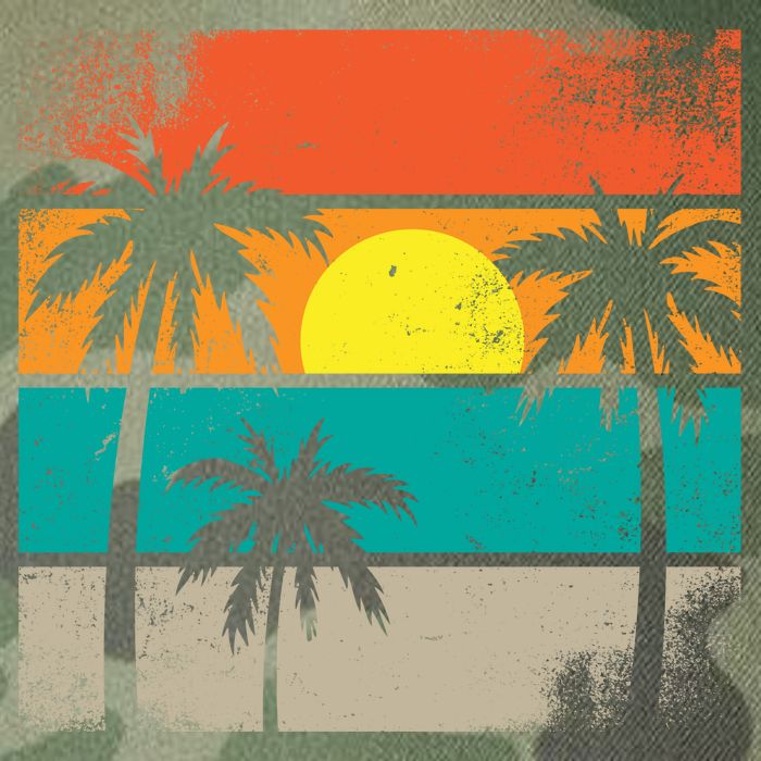 Summer Retro Palm Trees Tropical Legacy Tie Dye Trucker Hat