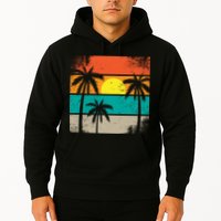 Summer Retro Palm Trees Tropical Hoodie