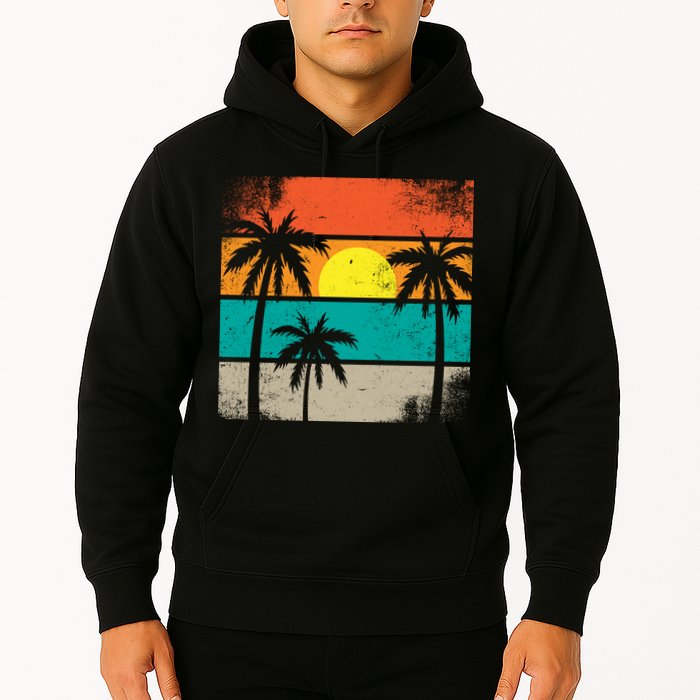 Summer Retro Palm Trees Tropical Hoodie