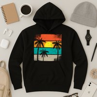Summer Retro Palm Trees Tropical Hoodie