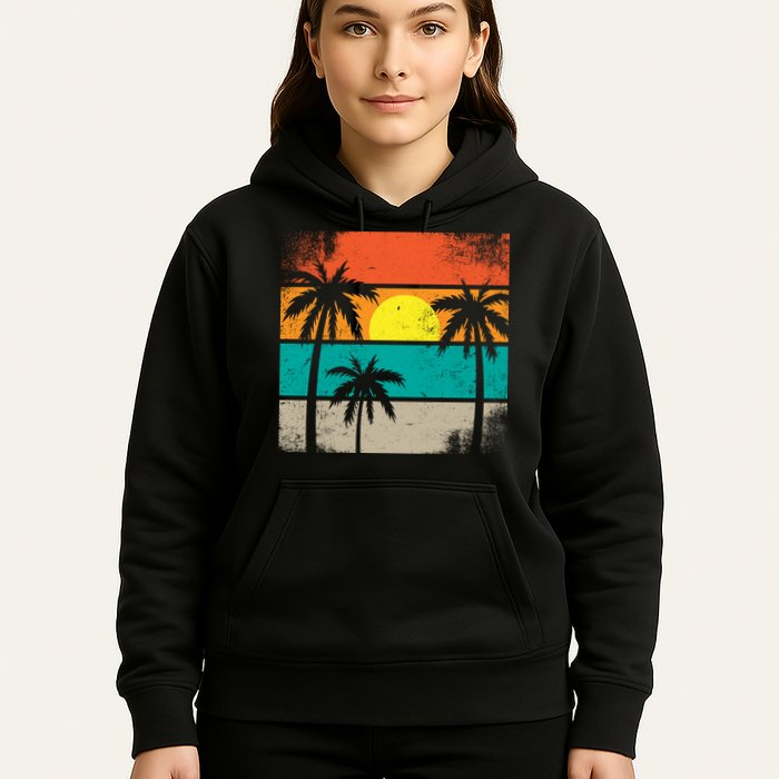 Summer Retro Palm Trees Tropical Hoodie