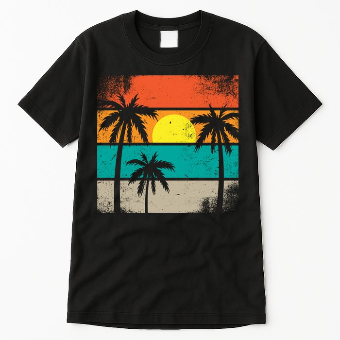 Summer Retro Palm Trees Tropical Tall T-Shirt