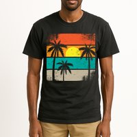 Summer Retro Palm Trees Tropical Tall T-Shirt