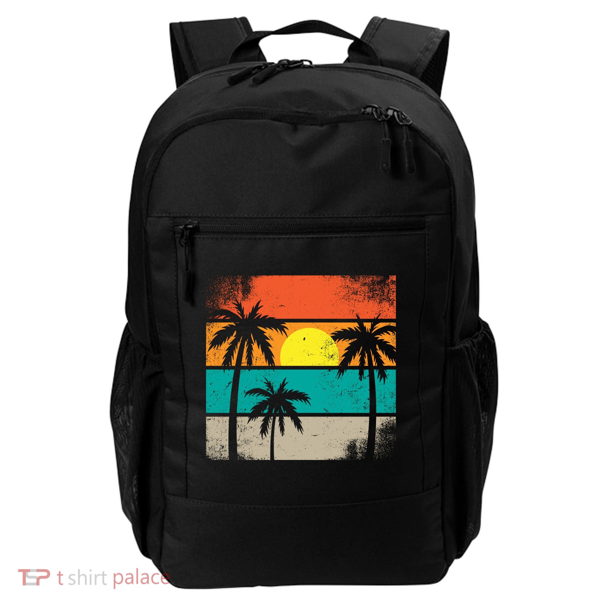 Summer Retro Palm Trees Tropical Daily Commute Backpack