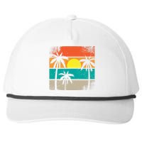 Summer Retro Palm Trees Tropical Snapback Five-Panel Rope Hat