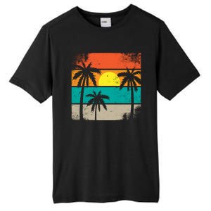 Summer Retro Palm Trees Tropical Tall Fusion ChromaSoft Performance T-Shirt