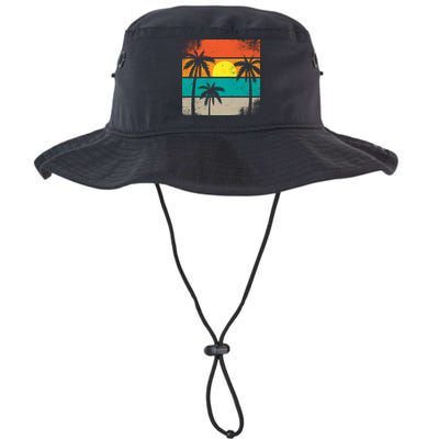 Summer Retro Palm Trees Tropical Bucket Hat